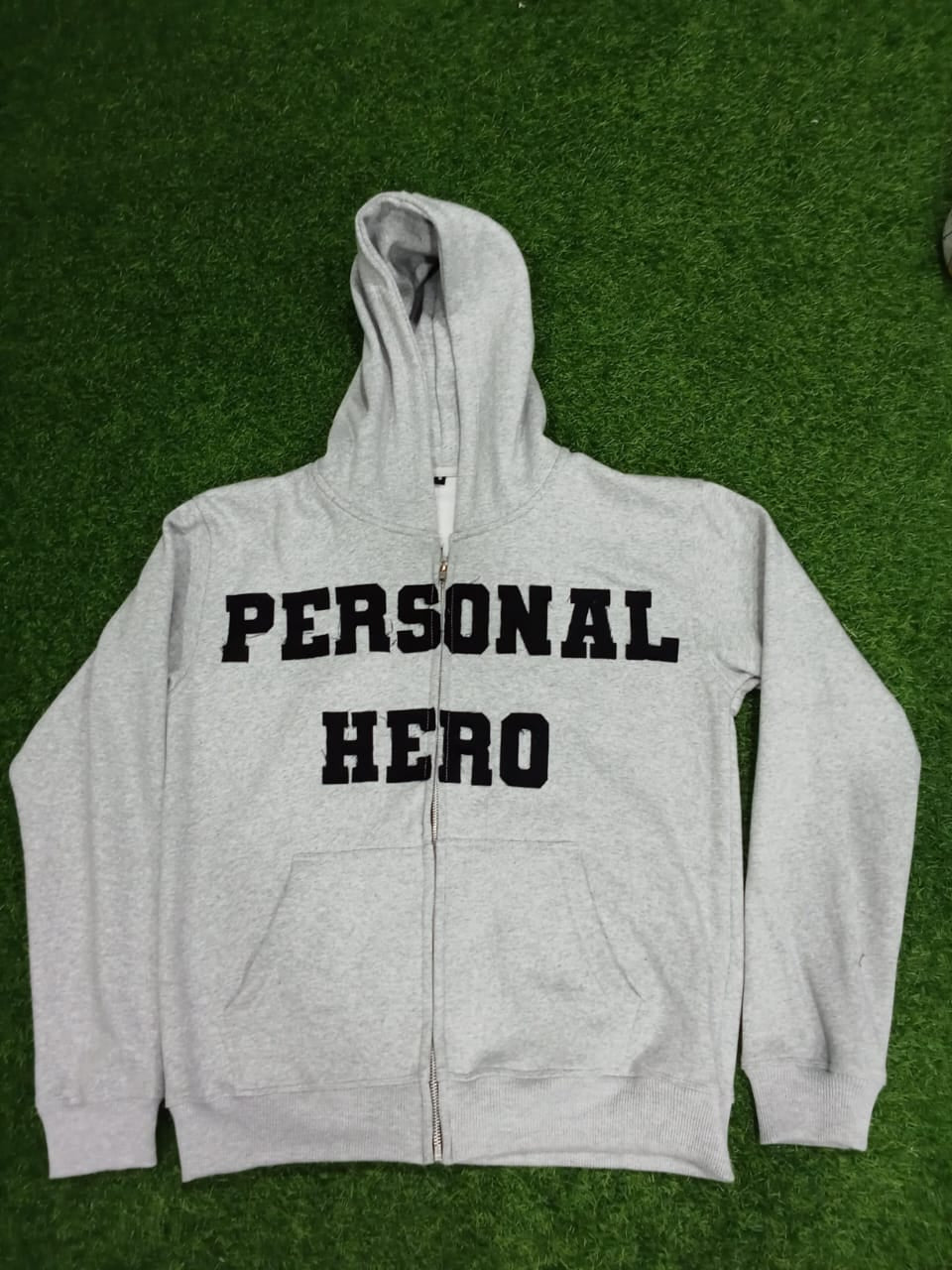 Grey Personal Hero “Focused And Out The Way” zip up jacket