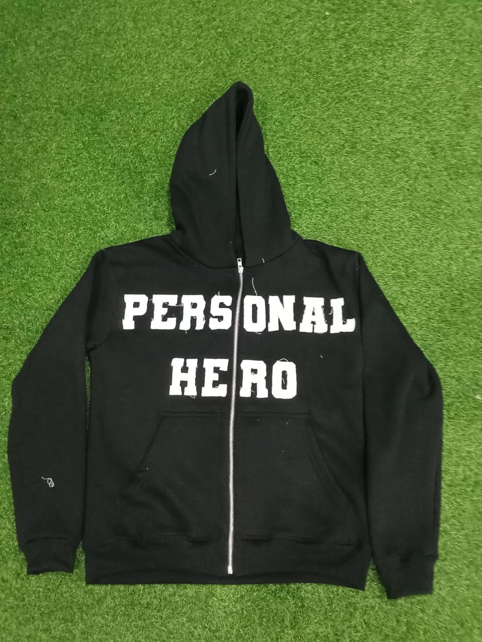 Black Personal Hero “Focused And Out The Way” Zip Up Hoodie