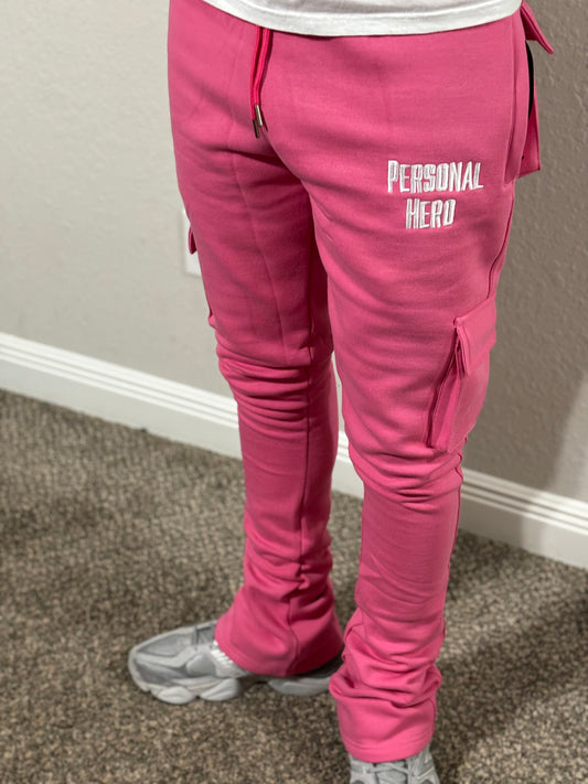 Pink small "Personal Hero" Stacked Pants