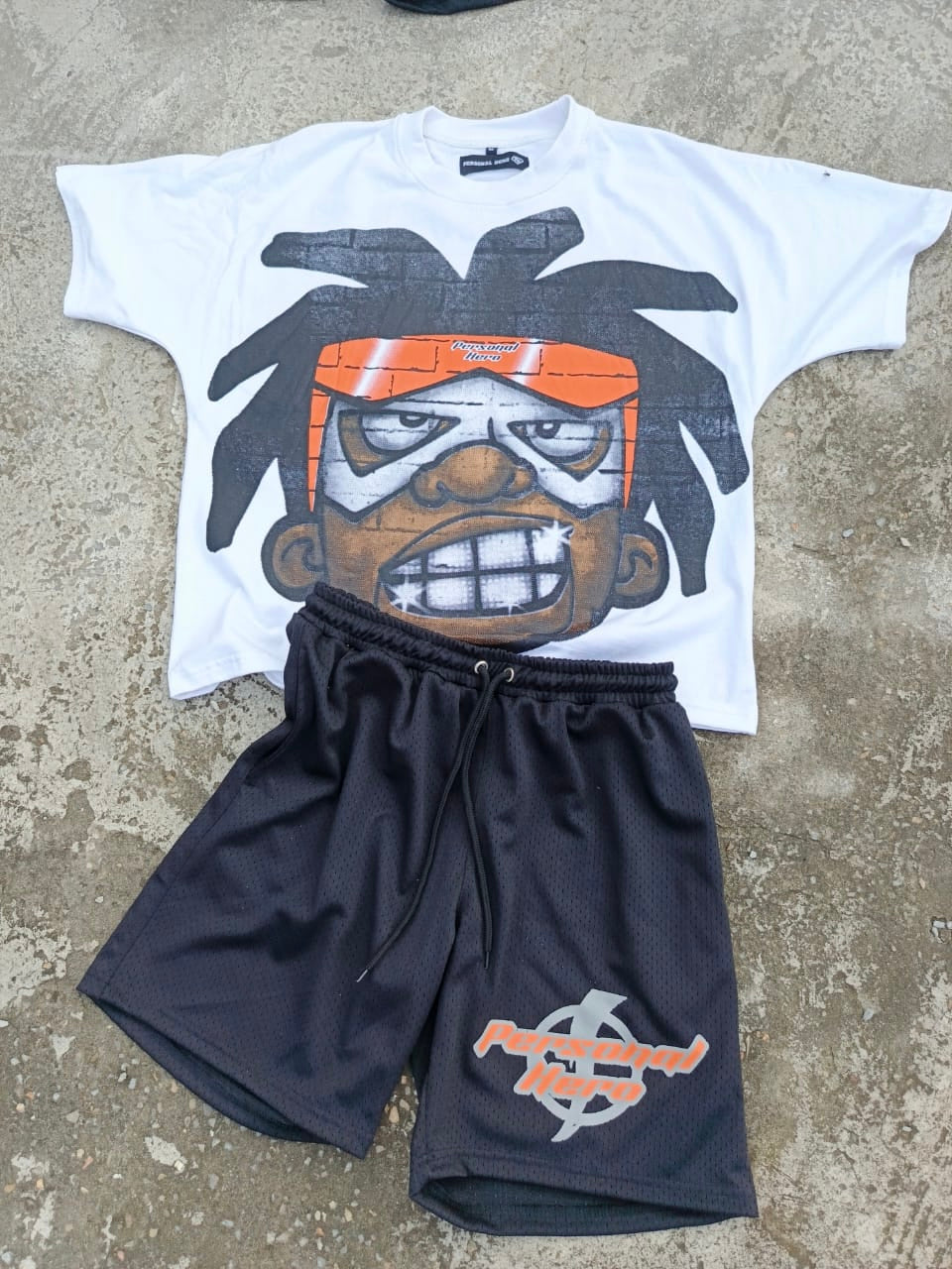 Orange "Personal Hero" Face Tee Set