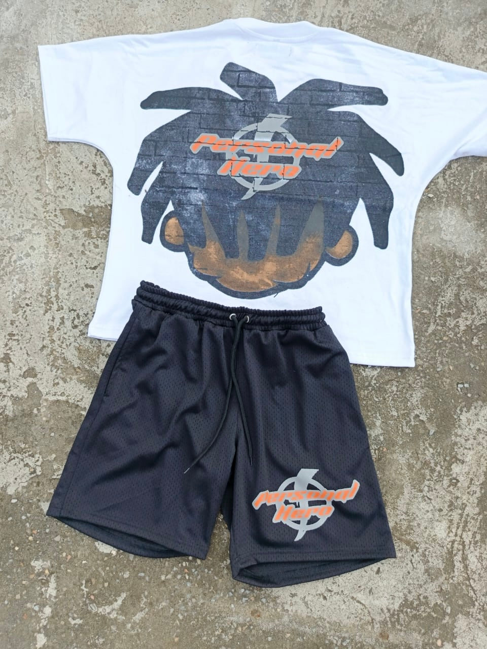 Orange "Personal Hero" Face Tee Set